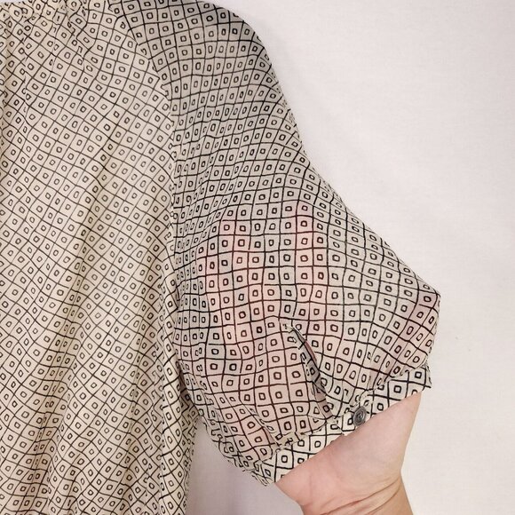 Madewell 100% Silk Dress Size 6 Pockets Baby Doll Elastic Waist Sheer Sleeve - Picture 9 of 12